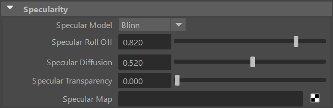 Blinn specularity attributes