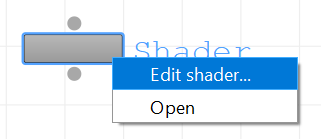 The shader node context menu when right-clicking on the node