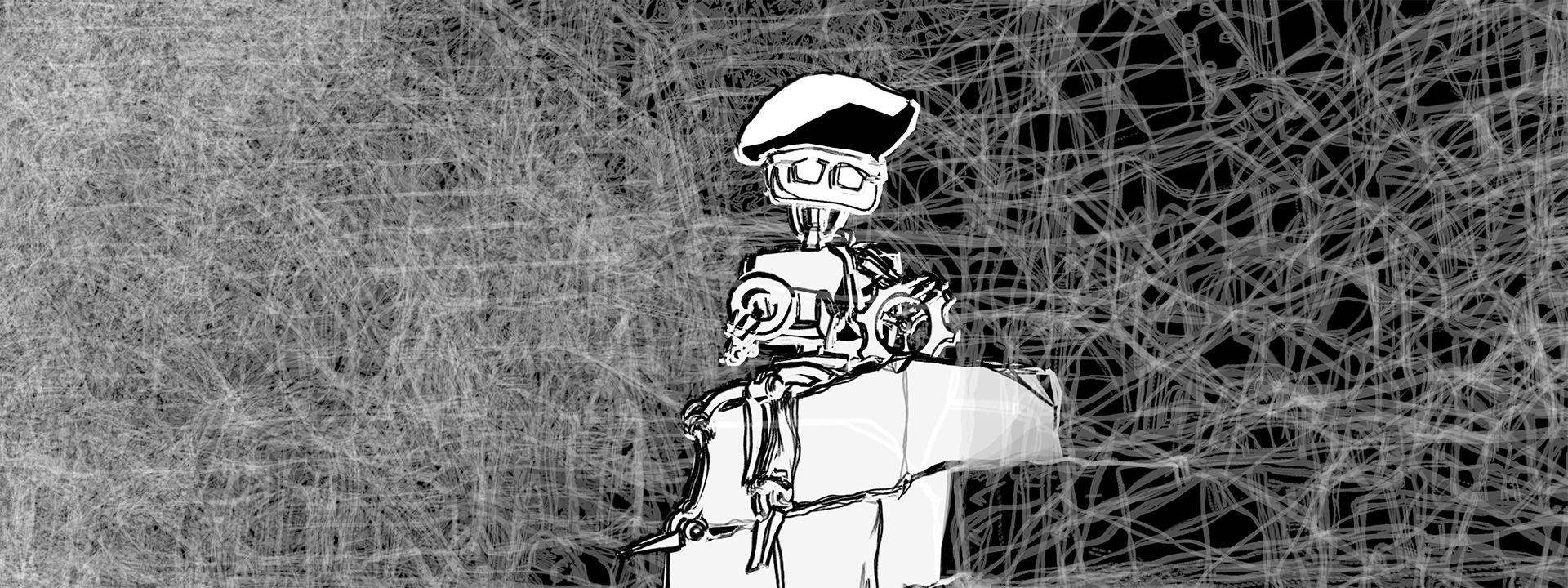 Baker and the Bridge scene in a noir style with Geo Blur