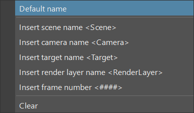 Right-click naming context