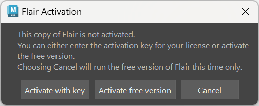 First-time activation dialog