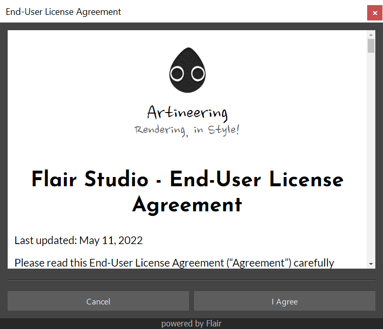 End-User-License Agreement dialog