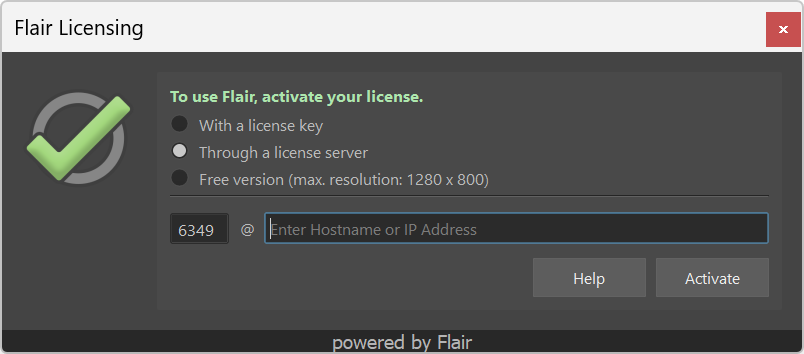 Flair server activation