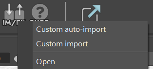 Custom import options