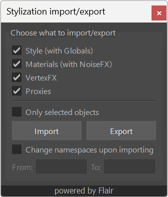 Flair Import Export Tool